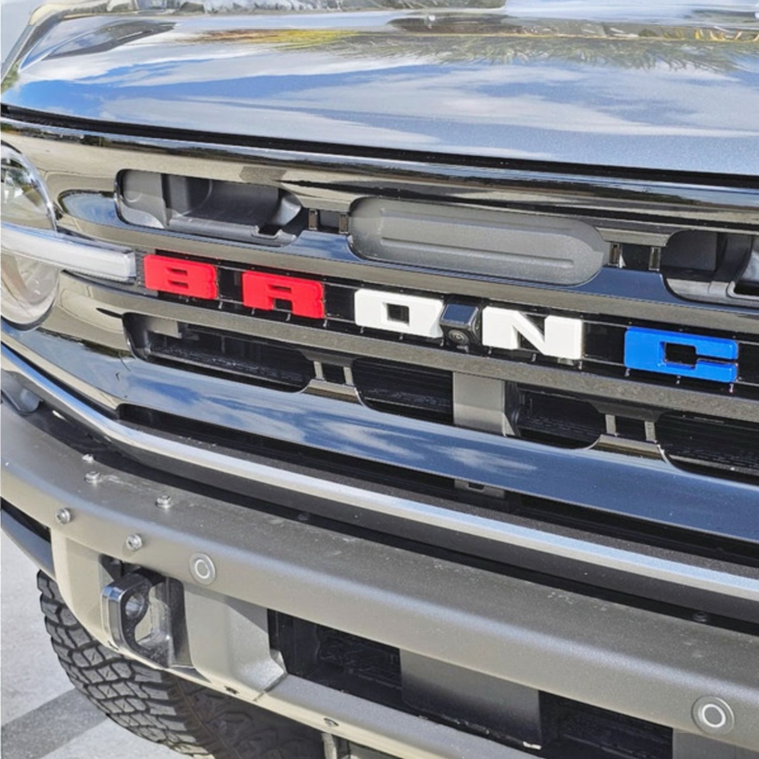 UPR Bronco Grille Replacement Letters for 2021+ Ford Bronco (Azure Gray) | UPR-3683-19