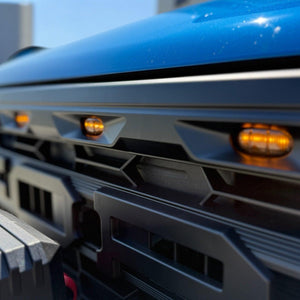Buckle Up Off-Road R-Style Grille Matte Black with Amber Lighting for 2021+ Ford Bronco