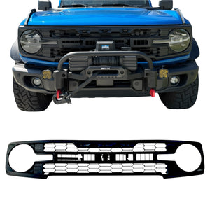 Buckle Up Off-Road R-Style Grille Matte Black with Amber Lighting for 2021+ Ford Bronco