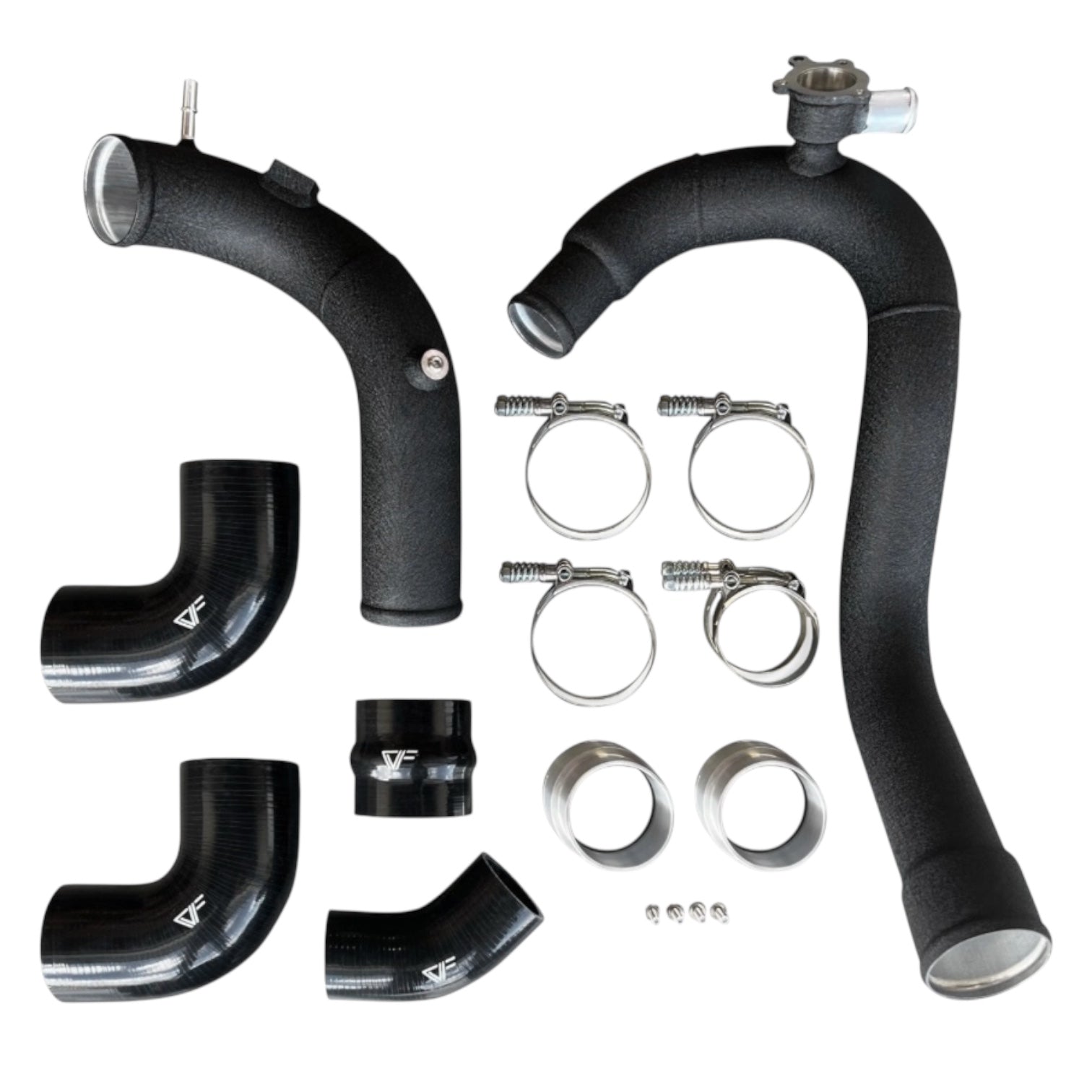 CV Fabrication Aluminum Intercooler Hot-Side + Cold-Side Piping Kit for 2021-2024 Ford Bronco 2.3L; 2024 Ford Ranger 2.3L