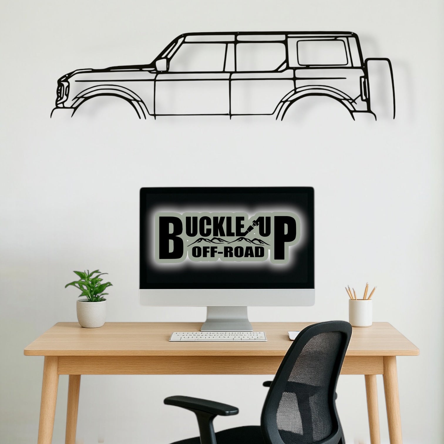 42" Metal Wall Hanging Silhouette of 21+ Ford Bronco (4 Door) | USA MADE