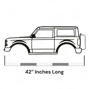 42" Metal Wall Art Hanging Silhouette of 21+ Ford Bronco (2 Door) | USA MADE