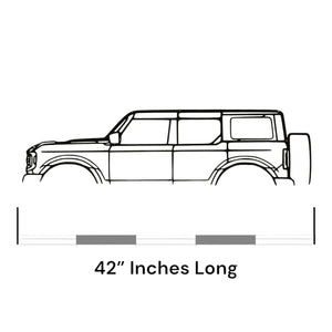 42" Metal Wall Hanging Silhouette of 21+ Ford Bronco (4 Door) | USA MADE