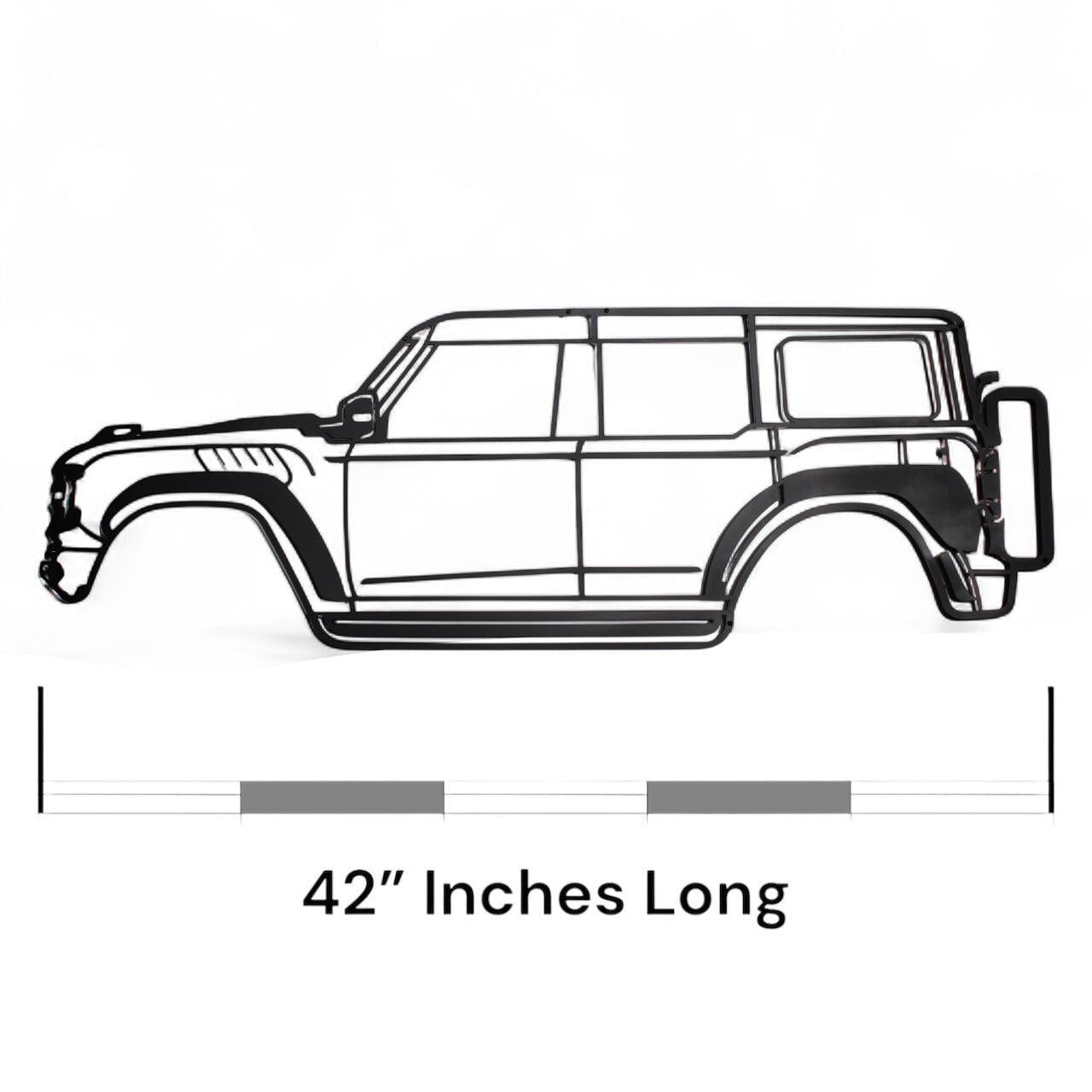 42" Metal Wall Art Hanging Silhouette of 22+ Bronco RAPTOR | USA MADE