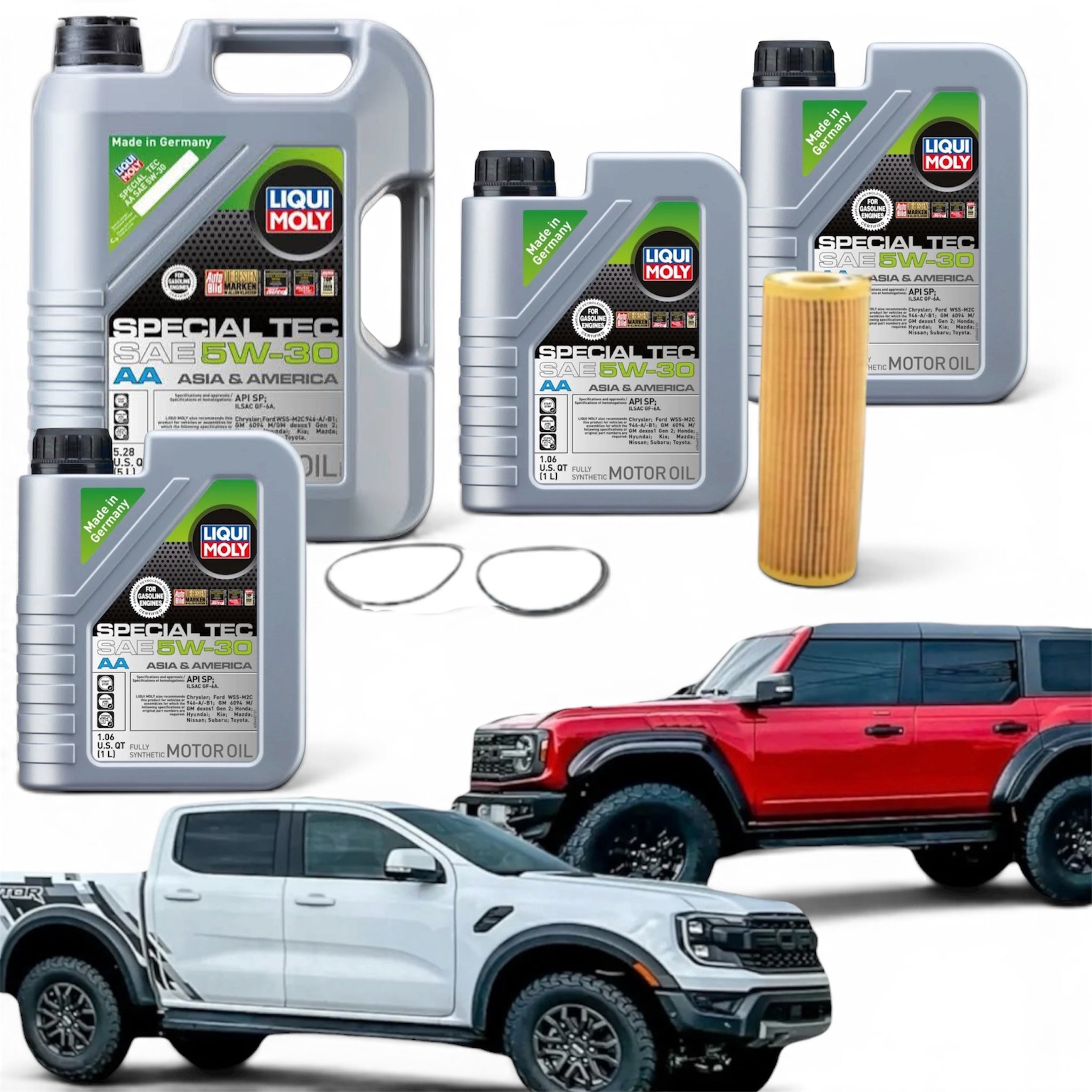 LIQUI MOLY Special Tec AA 5W-30 Motor Oil Change Kit for 3.0L Ford Bronco Raptor & Ranger Raptor WITHOUT DRAIN PLUG