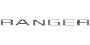 tuf-RAG024-RBS-M · Tufskinz Tailgate Letter Inserts Fits 2024-2025 Ford Ranger Reflective BlackShadow