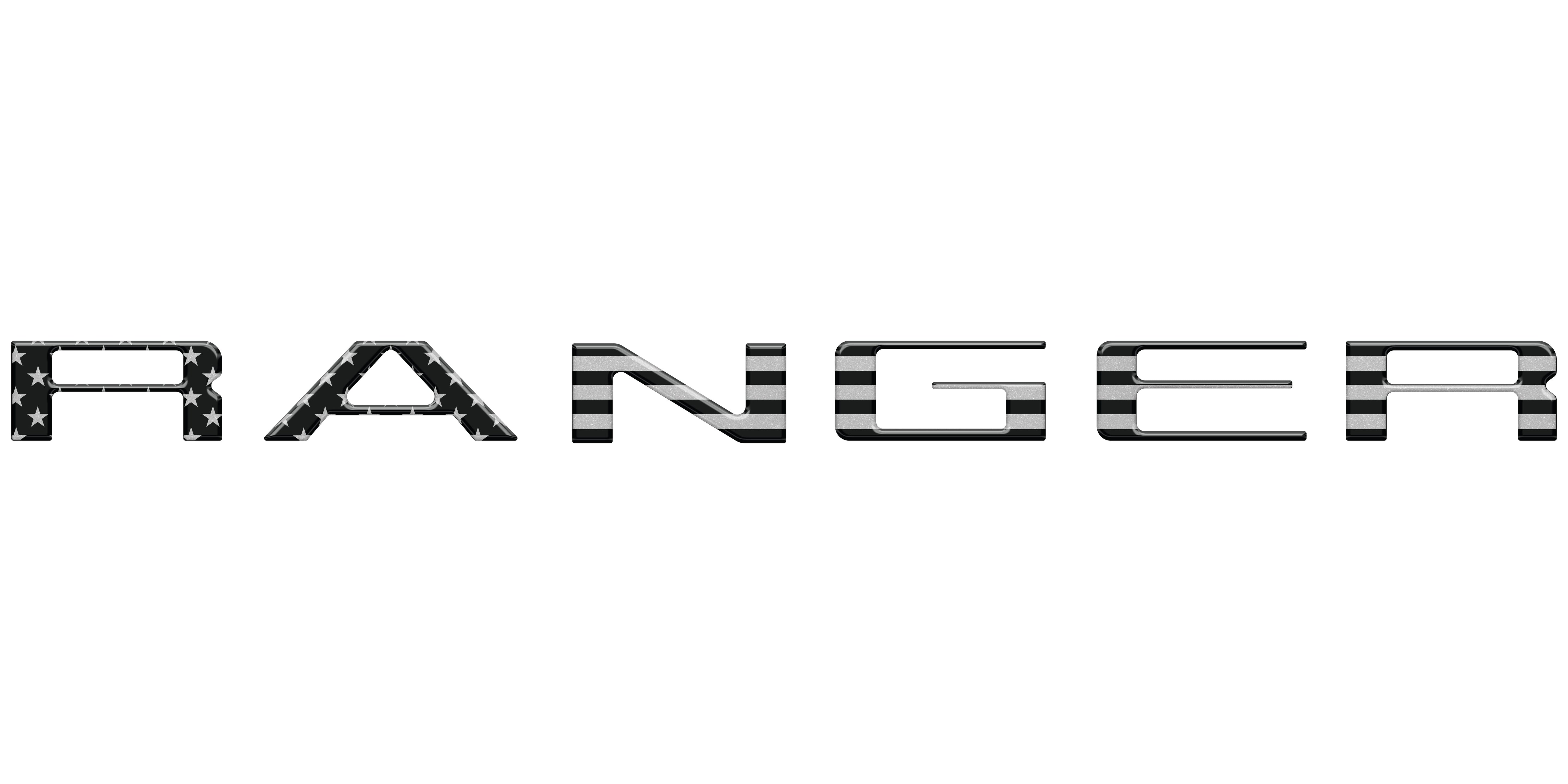 tuf-RAG024-RBS-M · Tufskinz Tailgate Letter Inserts Fits 2024-2025 Ford Ranger Reflective BlackShadow