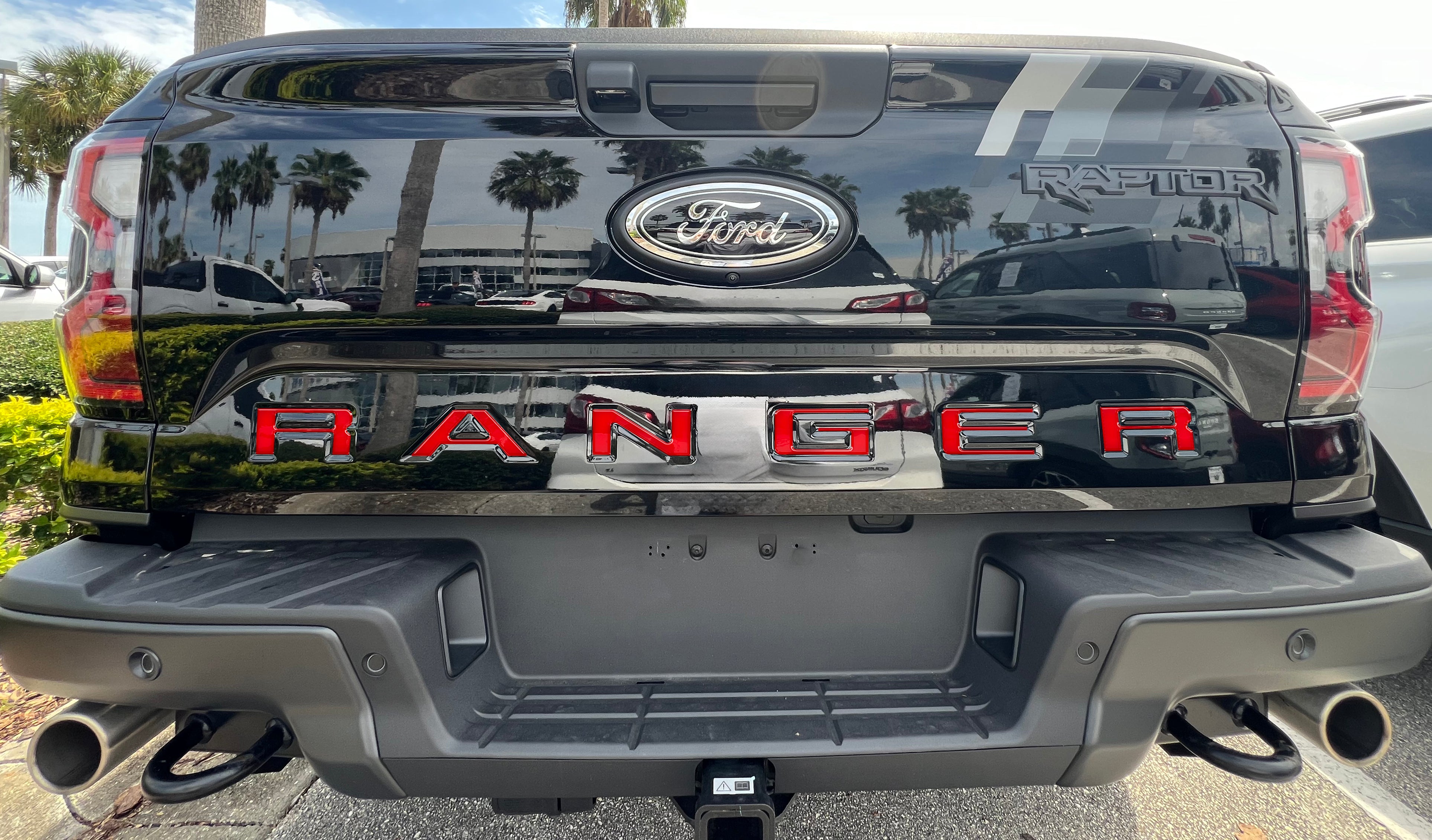 tuf-RAG024-RBS-M · Tufskinz Tailgate Letter Inserts Fits 2024-2025 Ford Ranger Reflective BlackShadow