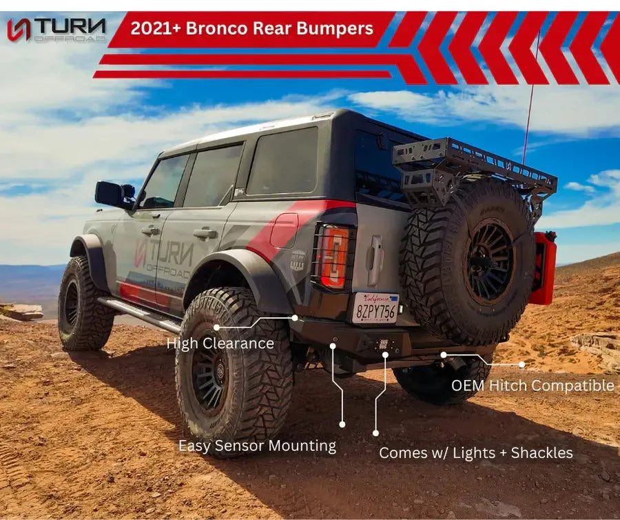 Turn Offroad 2021+ Ford Bronco Rear Bumper | RB1-M1