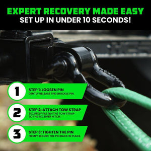 Rhino USA 20Ft Tow Strap/Hitch Combo | RNO-20STRAPHITCH