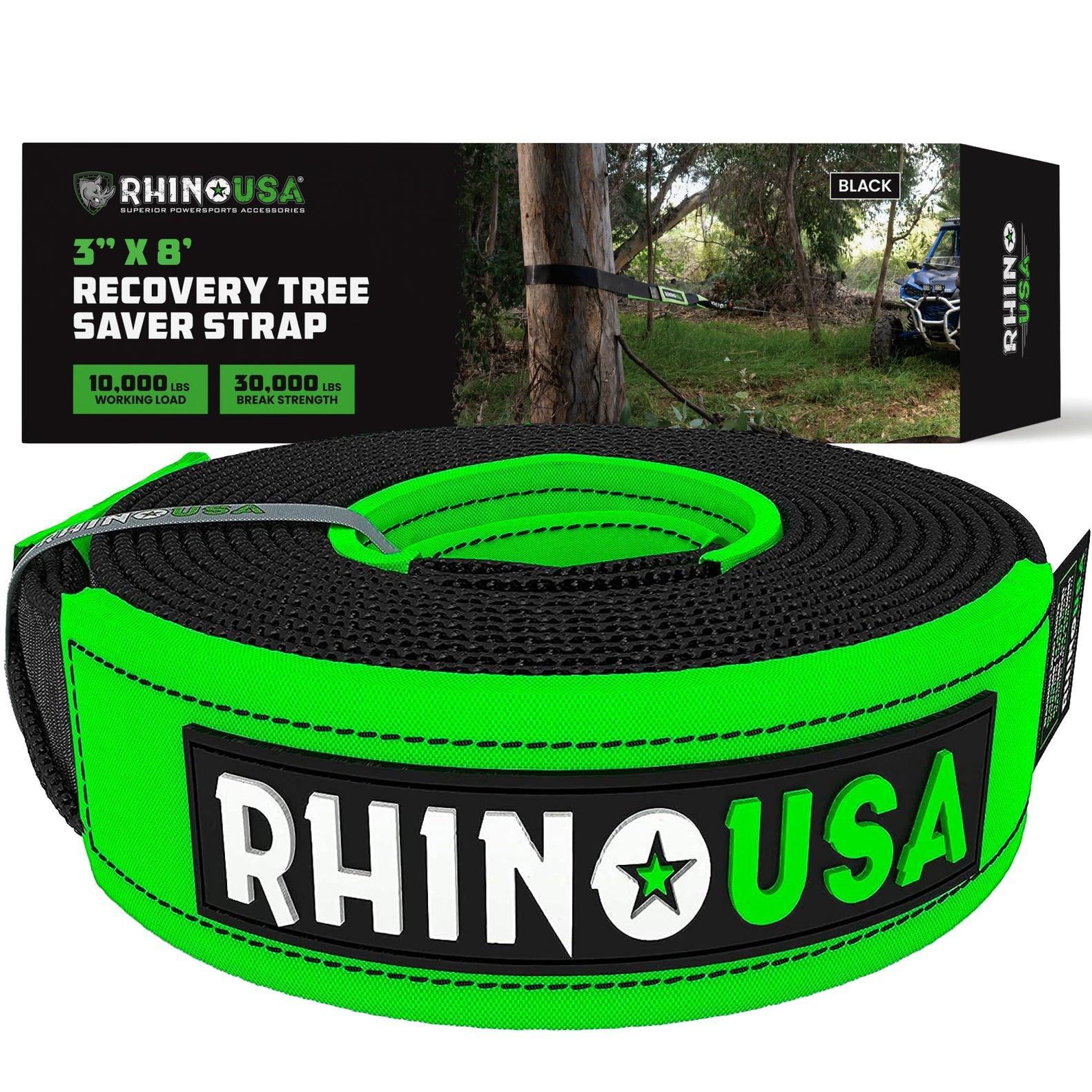 Rhino USA Recovery Tree Saver Strap 3Inx8Ft (Black) | RNO-TREESAVER