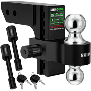 Rhino USA 6In Heavy Duty Drop Hitch - 2.5In (Black) | RG-HTDROP2.56-BLK