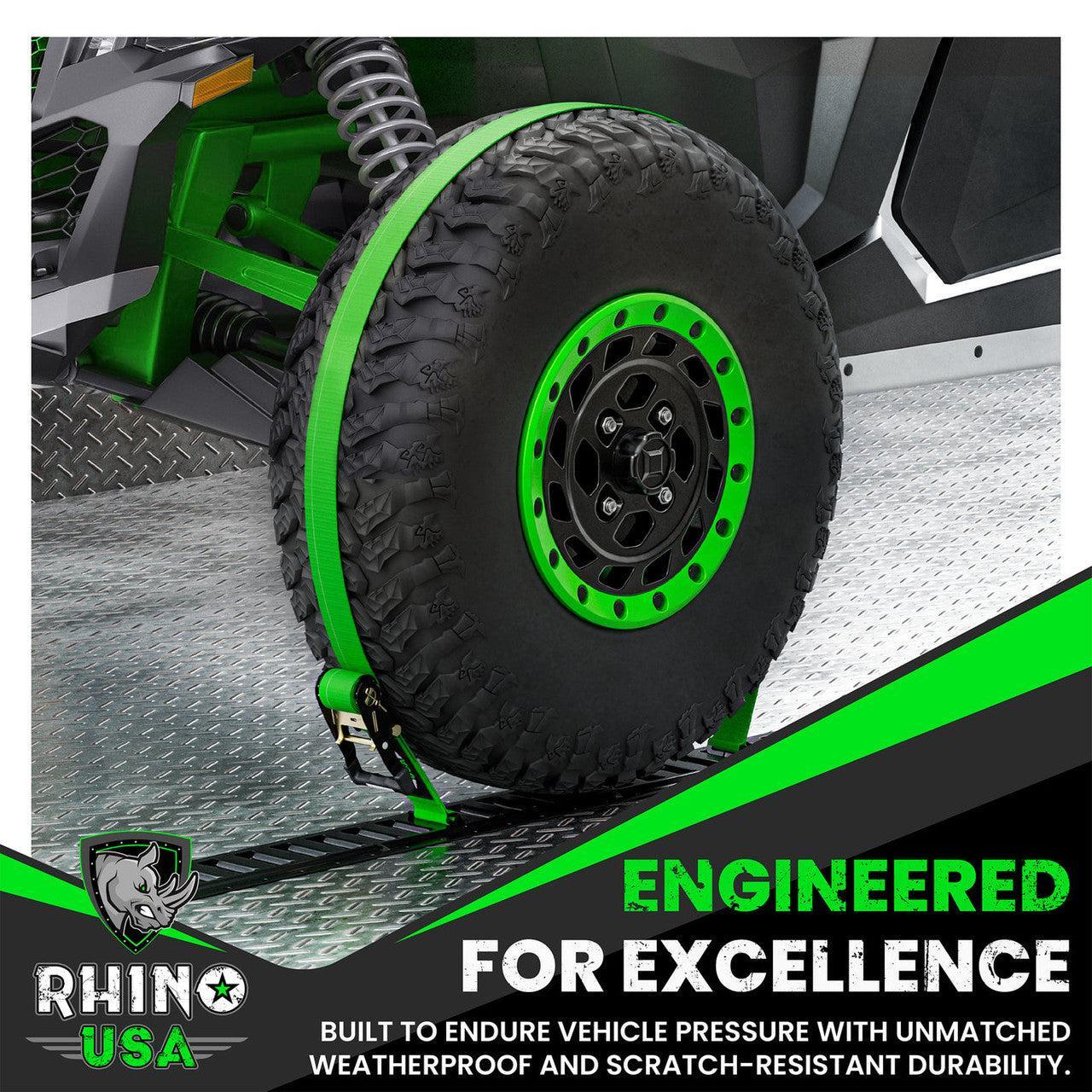 Rhino USA 8Ft E-Track Tie-Down Rails, Black (4 Pack) | TD-ETRAIL8-4PK-BLK