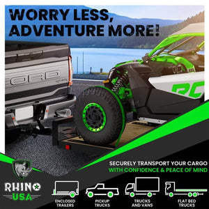 Rhino USA 8Ft E-Track Tie-Down Rails, Black (4 Pack) | TD-ETRAIL8-4PK-BLK