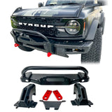 Buckle Up Off-Road Winch Mount with Bull Bar for 2021+ Ford Bronco with Modular or Capable Bumper & Raptor camera & sensor relocation included | bub6gwinchmountbar