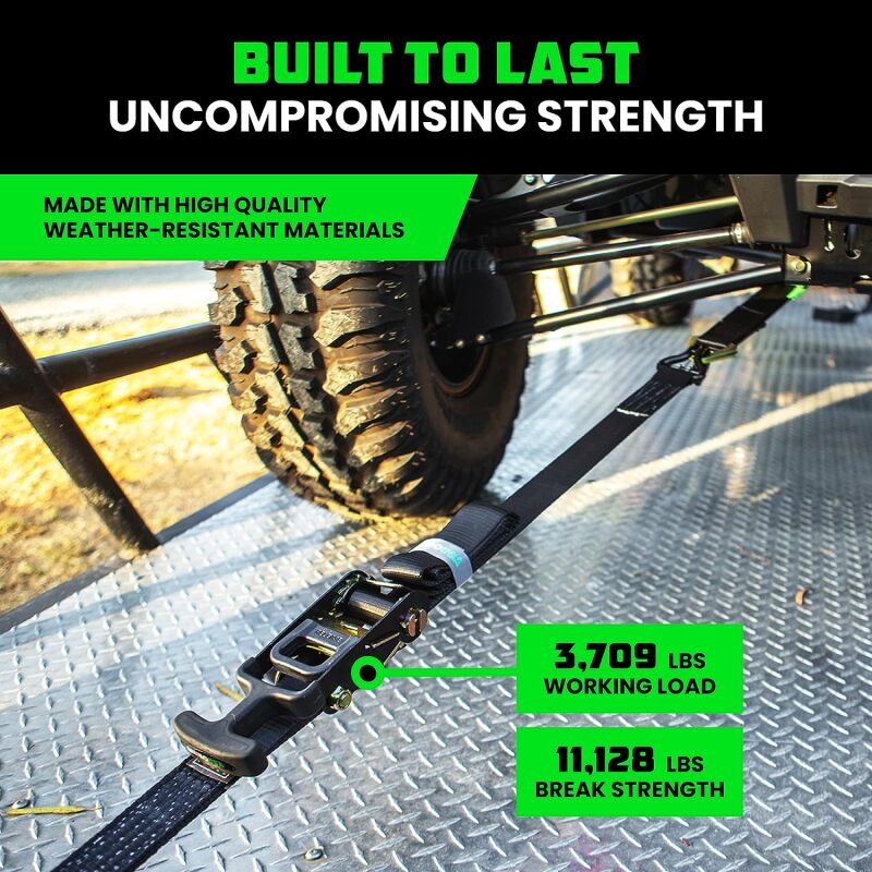 Rhino USA Heavy Duty Vehicle Tie Down Kit - Black | 2IN-HDKIT