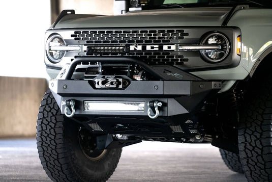 DV8 Offroad FS-15 Series Modular Front Bumper Winch Ready w/ Auxiliary Light Mounts for 2021+ Ford Bronco | dveFBBR-02