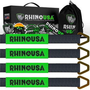 Rhino USA Axle Tie Down Straps (4-Pack) 2In X 38In - Black | RNO-AXLESTRAPS
