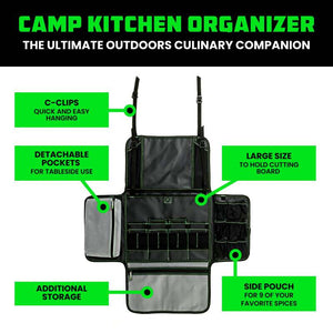 Rhino USA Camp Kitchen Organizer Bag (Black) | AC-SBCAMPKIT-BLK