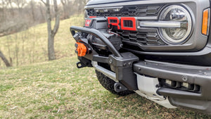 Buckle Up Off-Road Winch Mount with Bull Bar for 2021+ Ford Bronco with Modular or Capable Bumper & Raptor camera & sensor relocation included | bub6gwinchmountbar