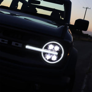 AlphaRex NOVA-Series LED Projector Headlights for 2021+ Ford Bronco- Black | arx880260