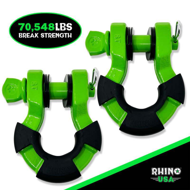 Rhino USA 8T Super Shackle 2-Pack (Green) | SUPERSHACK-GRN
