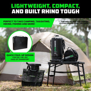 Rhino USA Portable Camping Table And Stool (Black) | CA-FRTABSTL-BLK