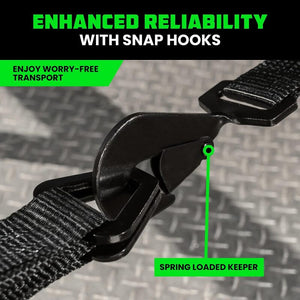 Rhino USA Heavy Duty Vehicle Tie Down Kit (Snap Hook) | TD-VS2INKIT-SNAP