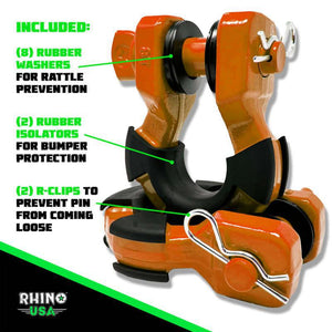 Rhino USA 8T Super Shackle 2-Pack (Orange) | SUPERSHACK-ORG