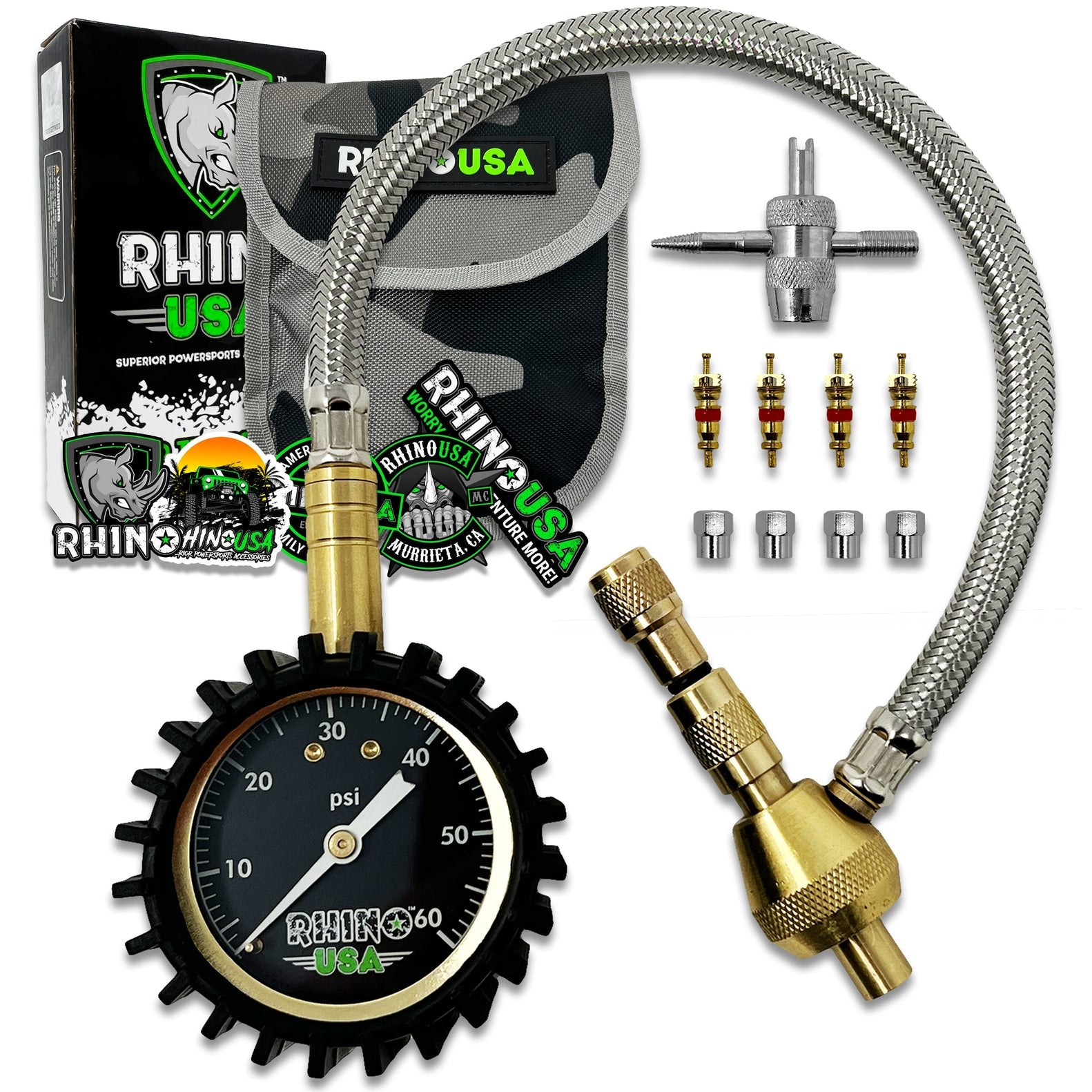 Rhino USA 60Psi Tire Deflator Gauge | DEFLATOR-GAUGE – Buckle Up Off-Road