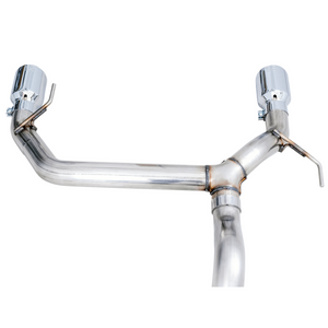 AWE Tuning 2021+ Ford Bronco 0FG Dual Rear Exit Exhaust w/Chrome Silver Tips & Bash Guard