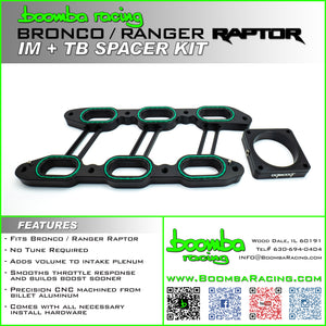 Boomba Intake Manifold Spacer for 22+ Ford Bronco Raptor 24+ Ranger Raptor