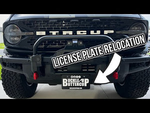 How to relocate front license plate bracket for ford bronco