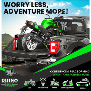 Rhino USA Retractable Ratchet Straps (4Pk 1Inx10Ft) (Gray) | TD-RSRE1X10-GRY-R
