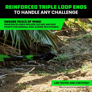 Rhino USA Recovery Tree Saver Strap 3Inx8Ft (Green) | RG-TS3X8-GRN