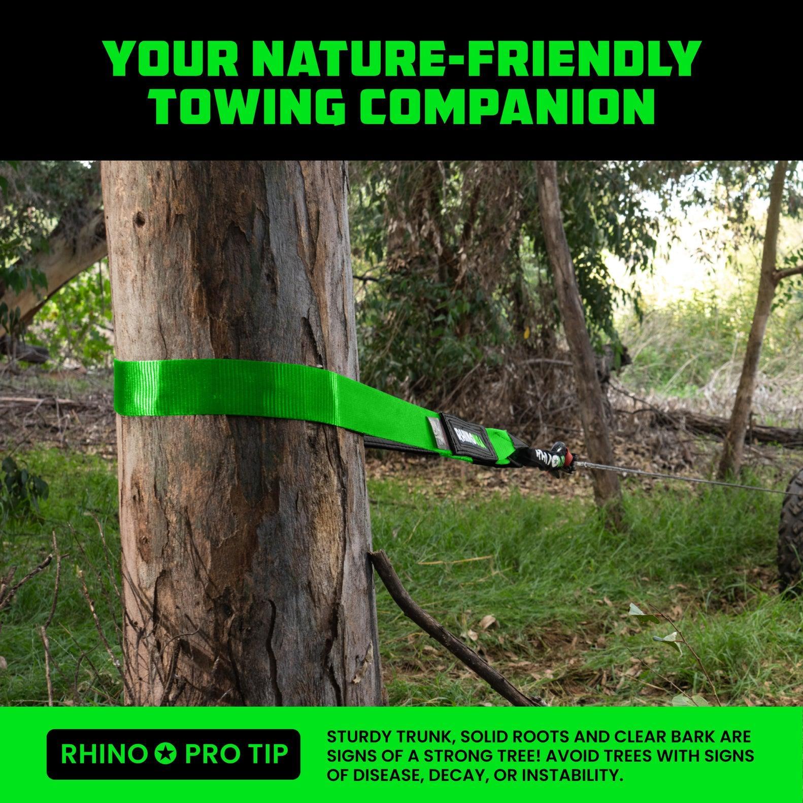 Rhino USA Recovery Tree Saver Strap 3Inx8Ft (Green) | RG-TS3X8-GRN