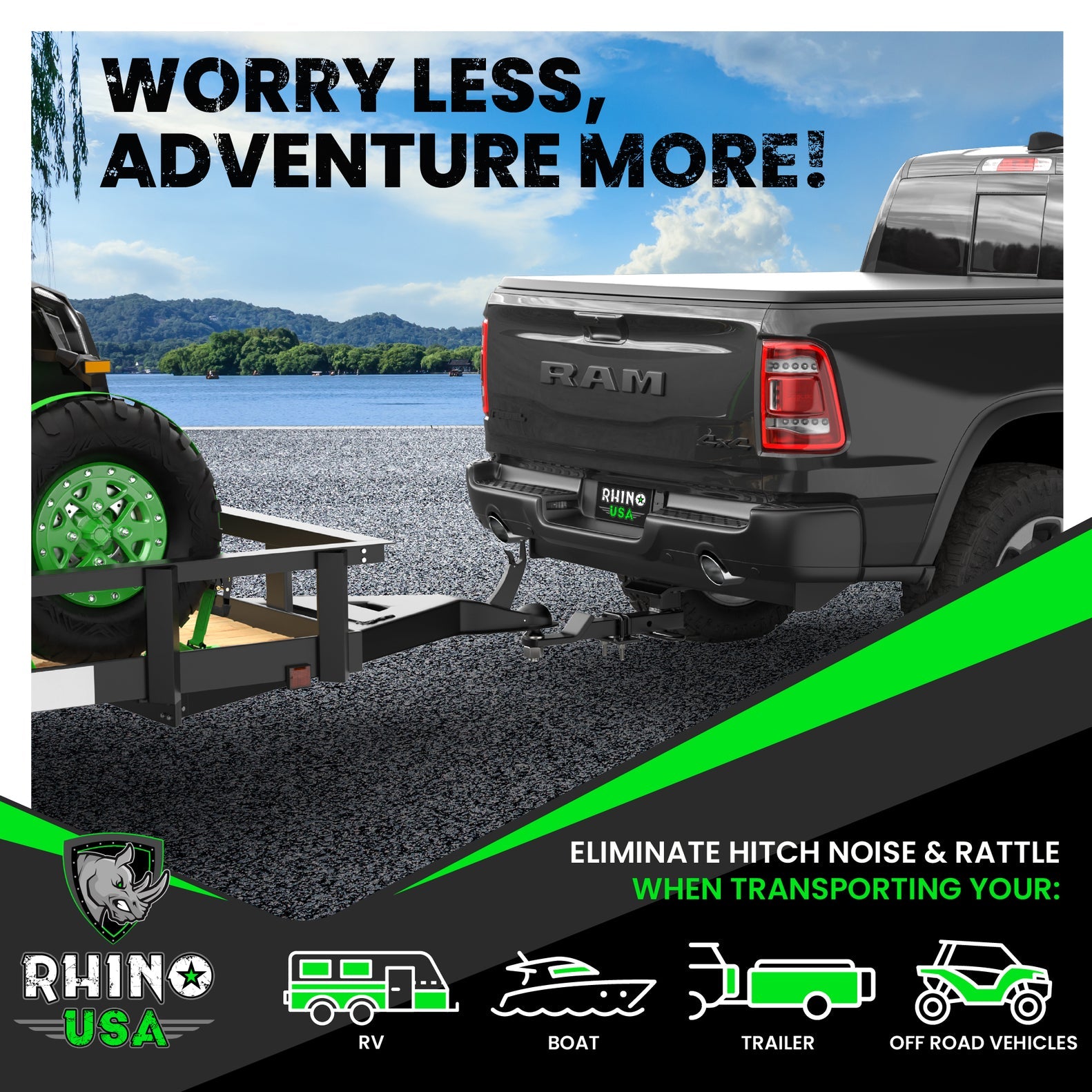 Rhino USA Hitch Tightener Anti-Rattle Clamp For 2.5In Receiver | HITCH-TIGHT-2.5
