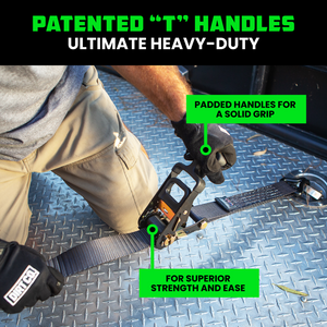 Rhino USA Heavy Duty Vehicle Tie Down Kit - Black | 2IN-HDKIT
