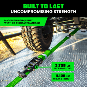 Rhino USA Heavy Duty Vehicle Tie Down Kit- Green | 2IN-HDKIT-GRN