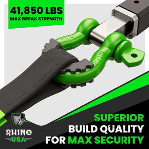 Rhino USA 3/4In D-Ring Shackle Set (2-Pack)(Green) | RNO-GRN-SHACKLES
