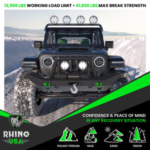 Rhino USA 3/4In D-Ring Shackle Set (2-Pack)(Green) | RNO-GRN-SHACKLES
