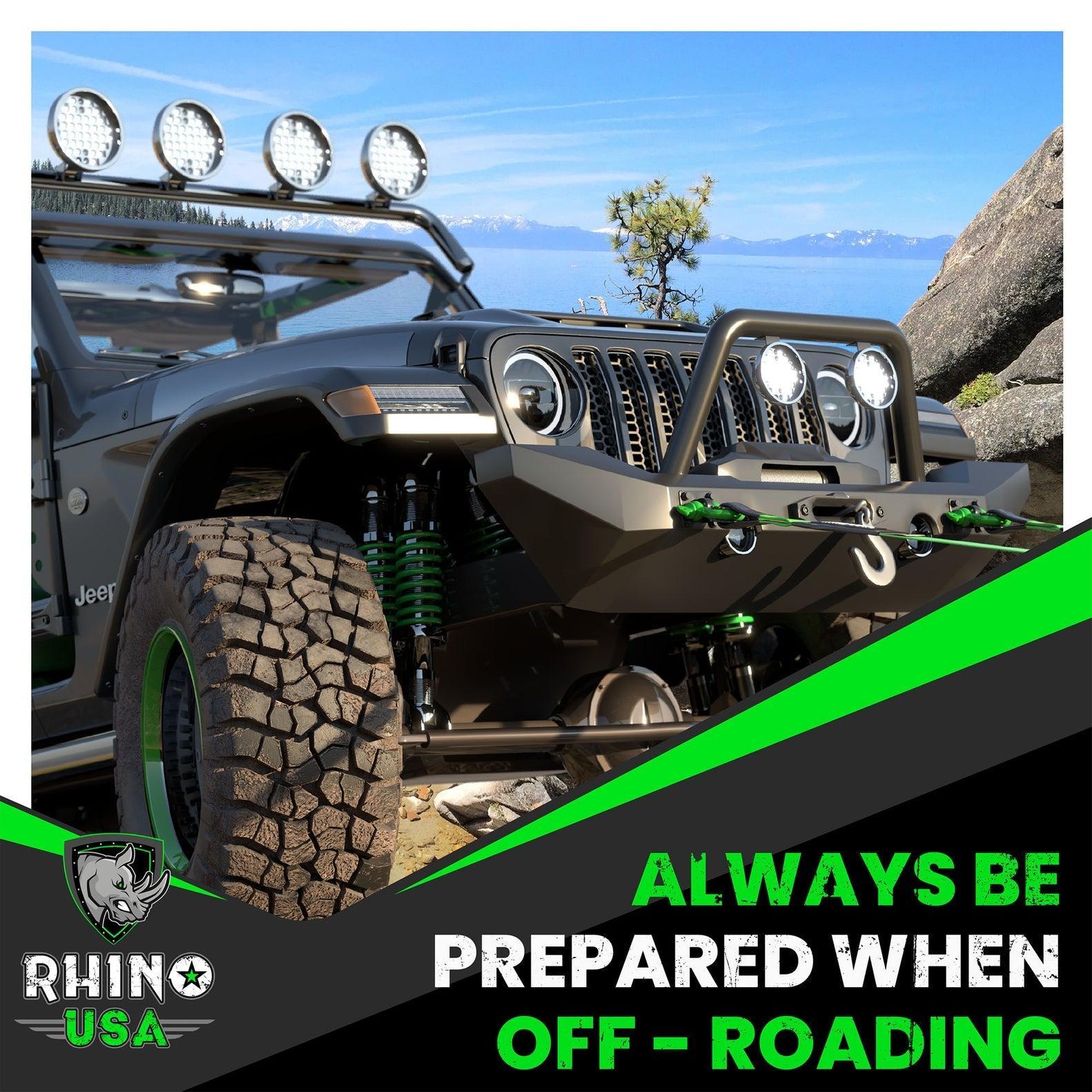 Rhino USA 3/4In D-Ring Shackle Set (2-Pack)(Green) | RNO-GRN-SHACKLES