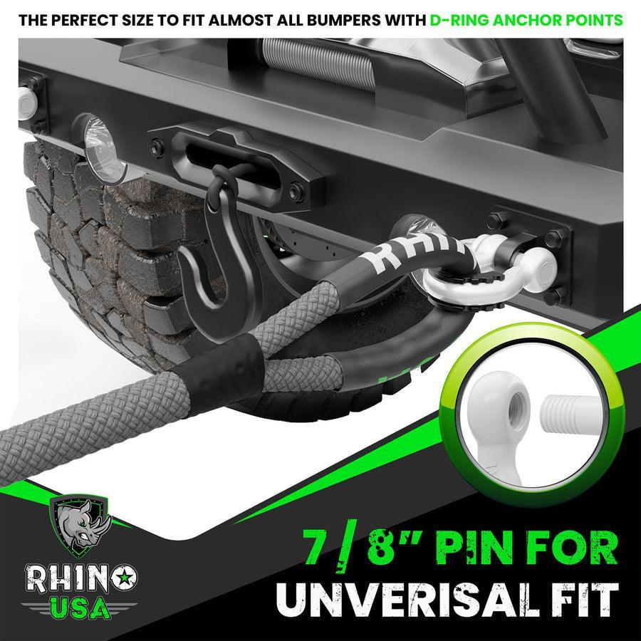 Rhino USA 3/4In D-Ring Shackle Set (2-Pack)(White) | RNO-WHT-SHACKLES