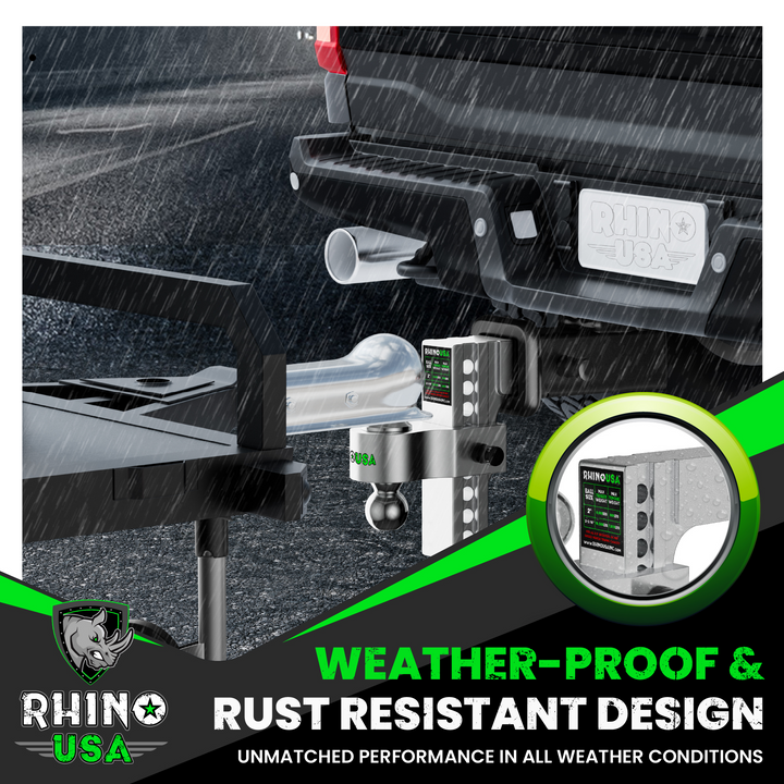 Rhino USA 6In Heavy Duty Drop Hitch - 2.5In (Silver) | RG-HTDROP2.56-SVR