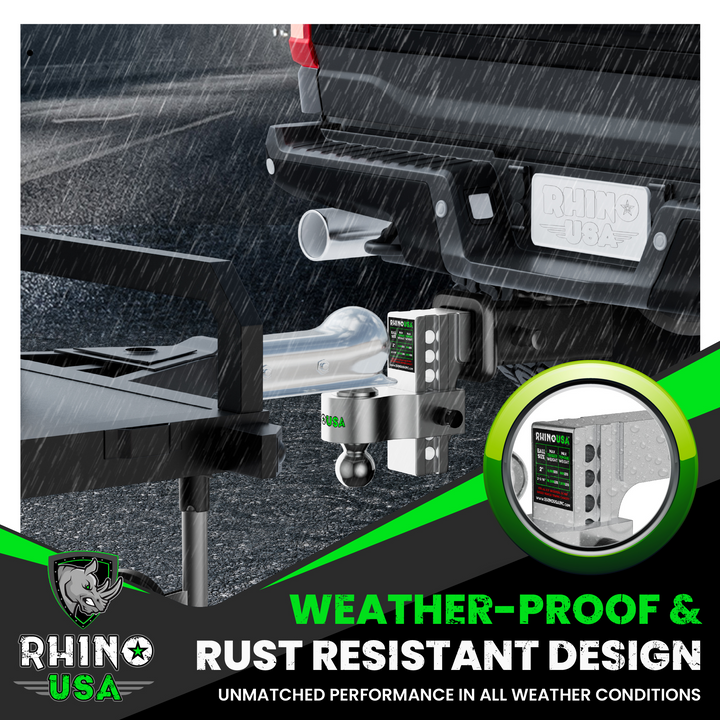 Rhino USA 6In Heavy Duty Drop Hitch - 2In (Silver) | RG-HTDROP2-SVR