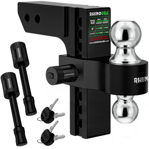 Rhino USA 8In Heavy Duty Drop Hitch - 2In (Black) | RG-HTDROP28-BLK