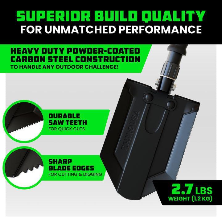 Rhino USA Folding Recovery Shovel W/Pick | RNO-ETOOL