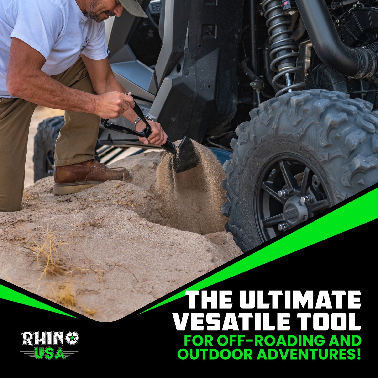 Rhino USA Straight Handle Recovery Shovel W/Pick | RNO-ETOOL-3