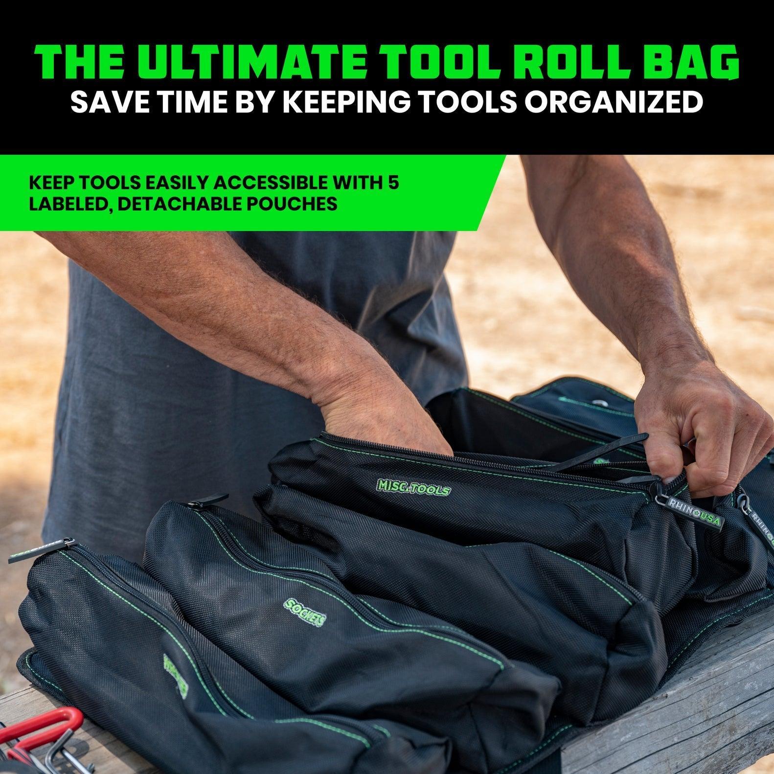 Rhino USA Heavy Duty Off-Road Tool Bag/Roll Black | RNO-TOOL-ROLL