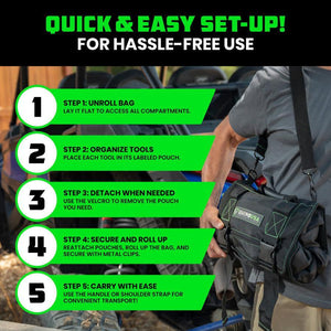 Rhino USA Heavy Duty Off-Road Tool Bag/Roll Black | RNO-TOOL-ROLL
